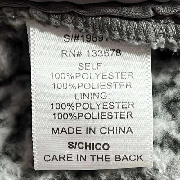 LOVE TREE SHERPA QUARTER ZIP FLEECE PULLOVER GRAY WHITE WOMEN'S SIZE SMALL‎ - Picture 9 of 10